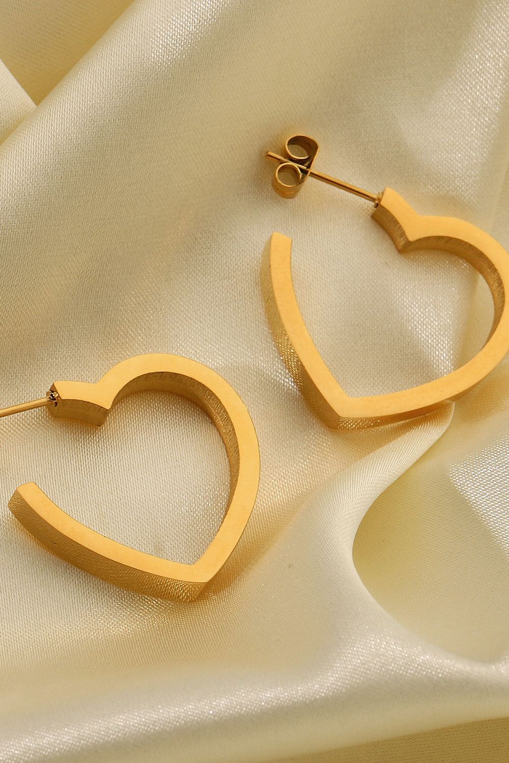 Gold Heart Hoop Earrings