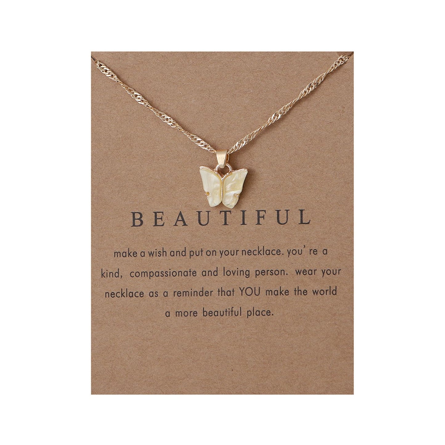 Yellow Butterfly Acrylic Necklace