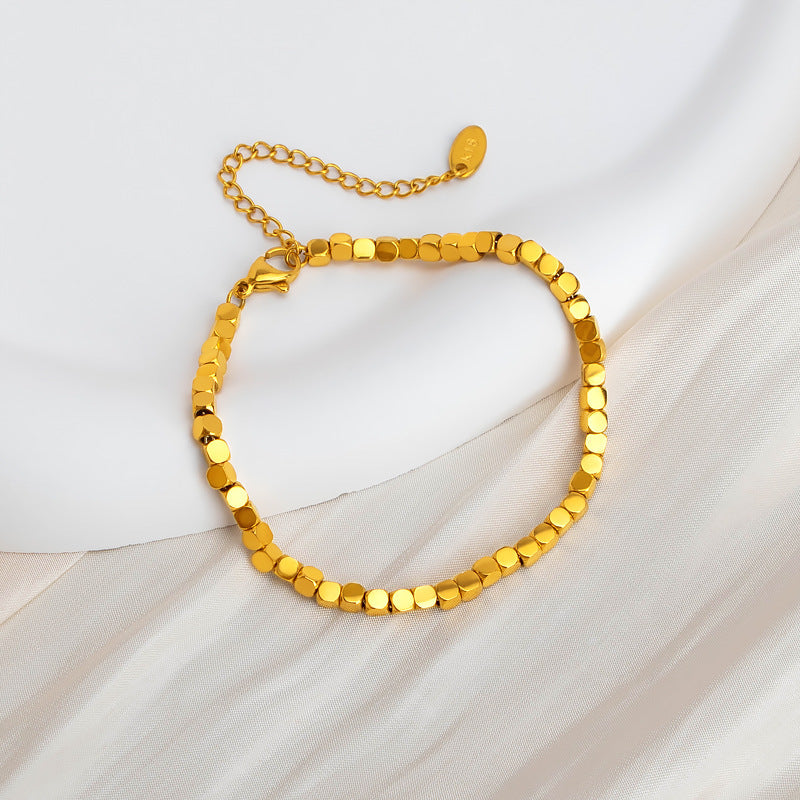 18K Gold Small Square Bracelet
