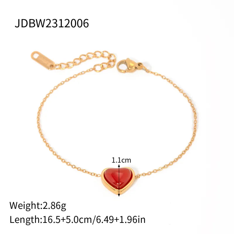 18K Gold Heart Jewelry Set