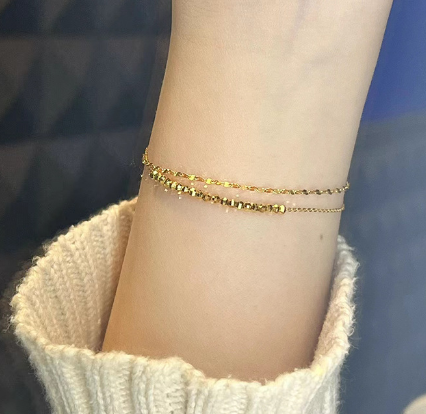 18K Gold Cube Bracelet