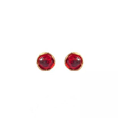 Raspberry Red Vintage Ear Clips