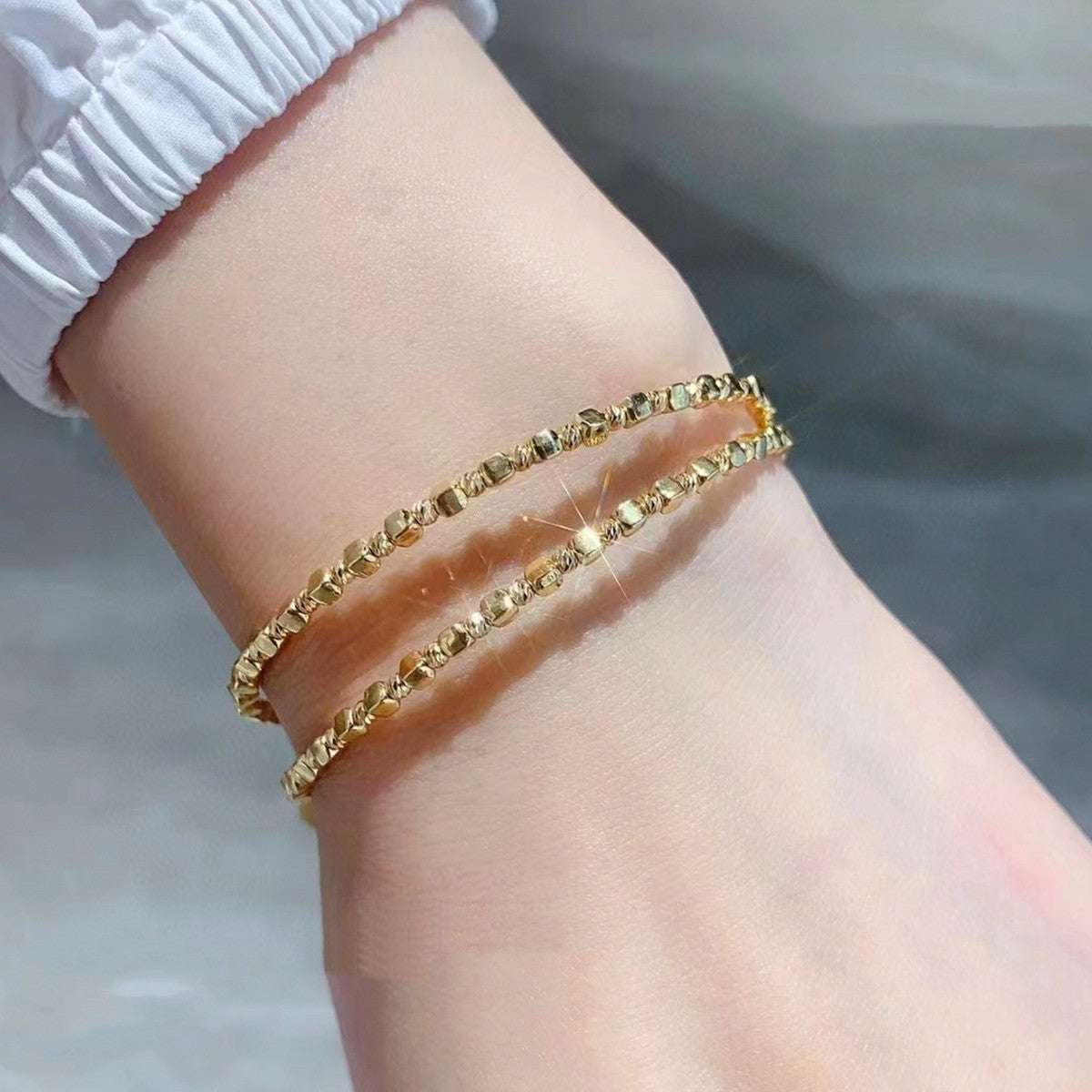18K Gold Cube Bracelet