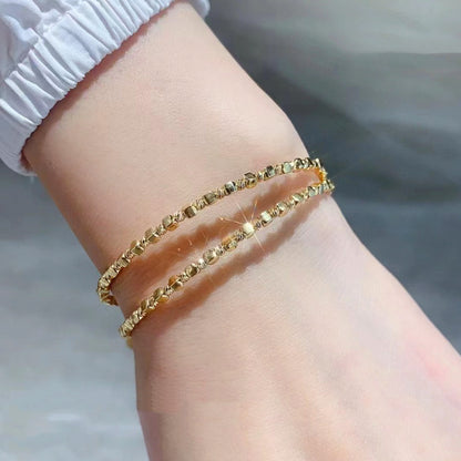 18K Gold Cube Bracelet