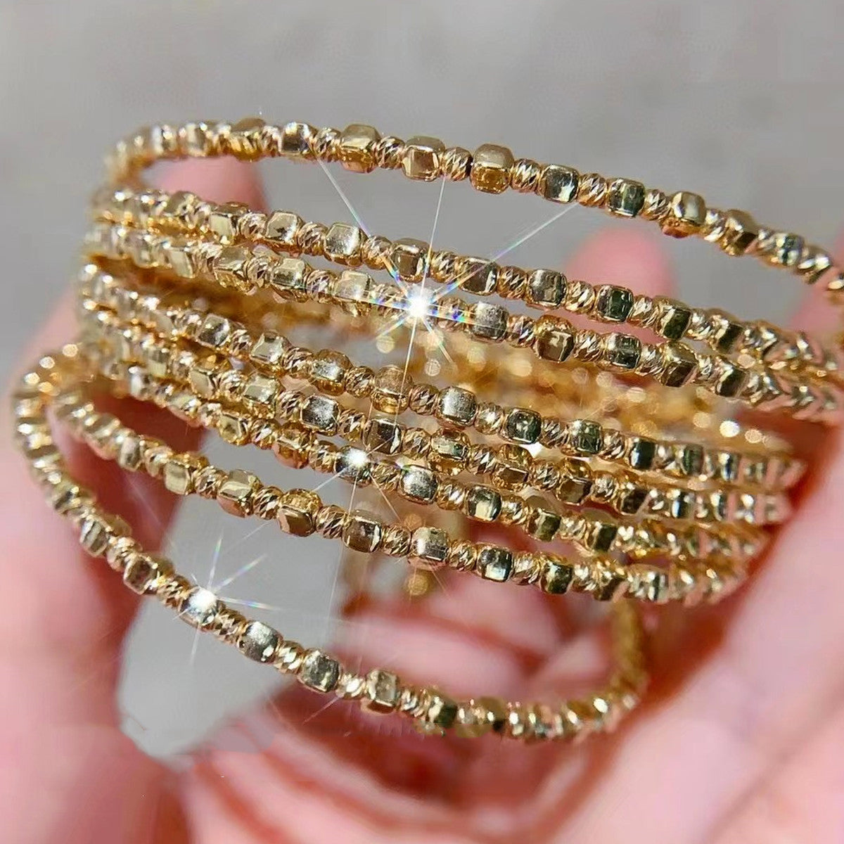 18K Gold Cube Bracelet