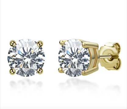 Moissanite Stud Earrings in 925 Sterling Silver