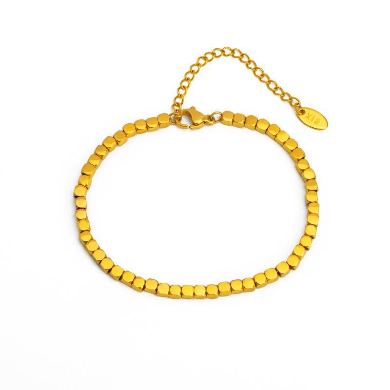 18K Gold Small Square Bracelet
