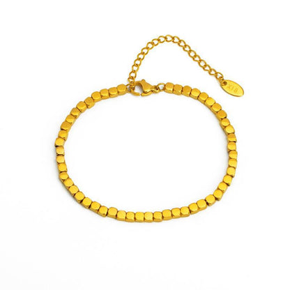 18K Gold Small Square Bracelet