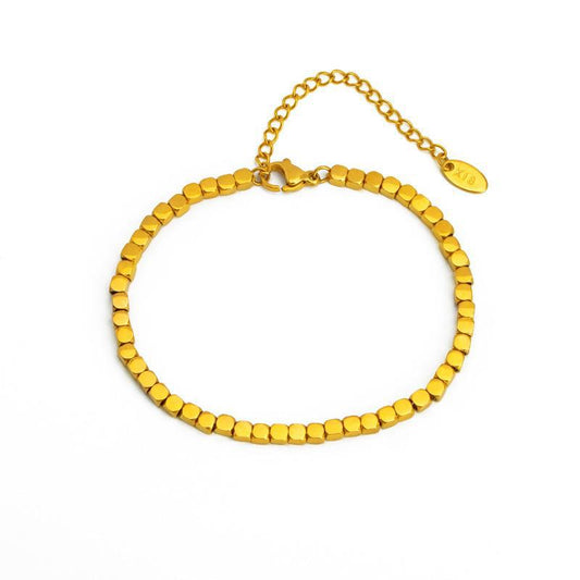 18K Gold Small Square Bracelet