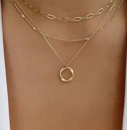 Vintage Layered Pendant Necklace