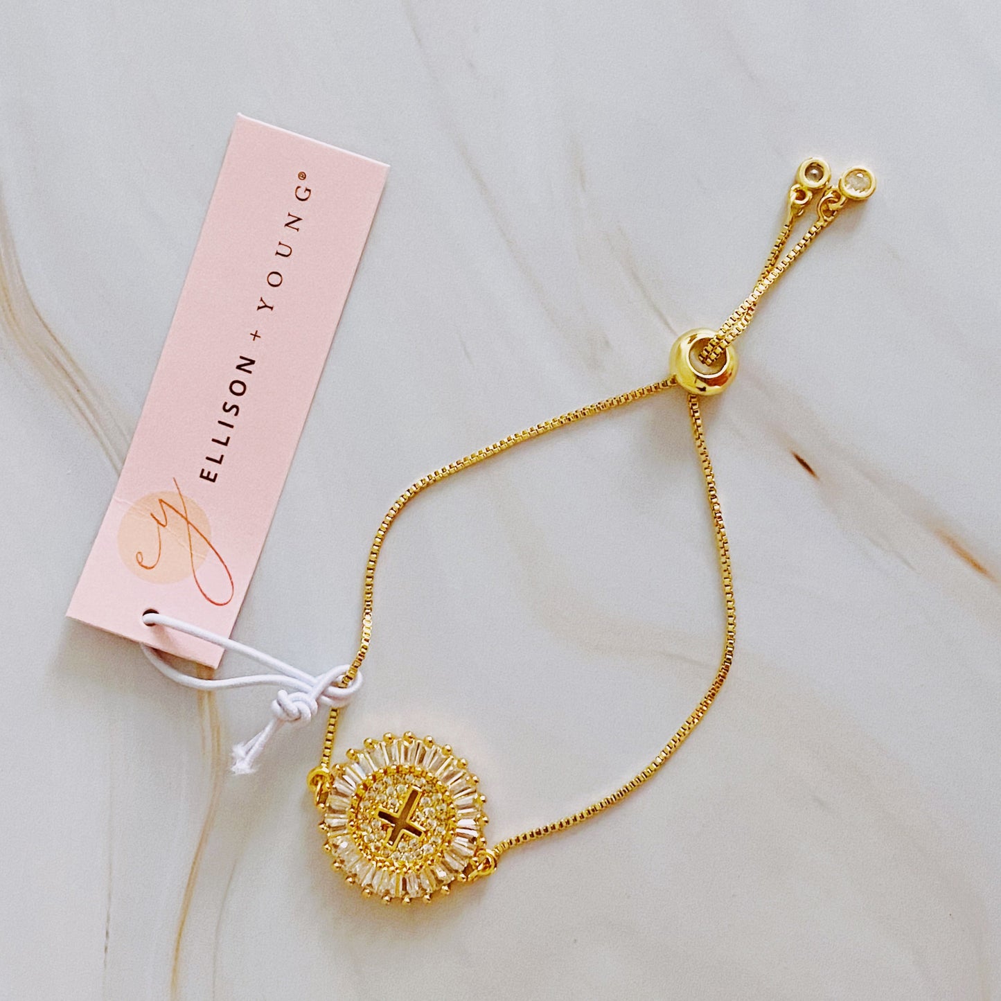 Sparkling Cross Adjustable Bracelet