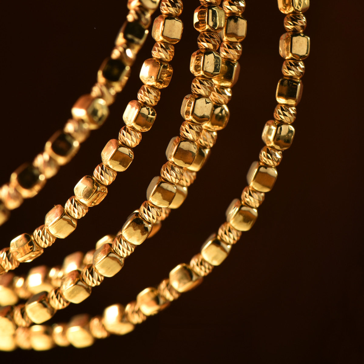 18K Gold Cube Bracelet