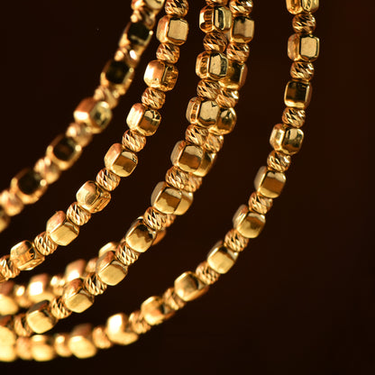 18K Gold Cube Bracelet