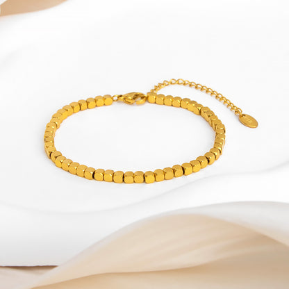 18K Gold Small Square Bracelet
