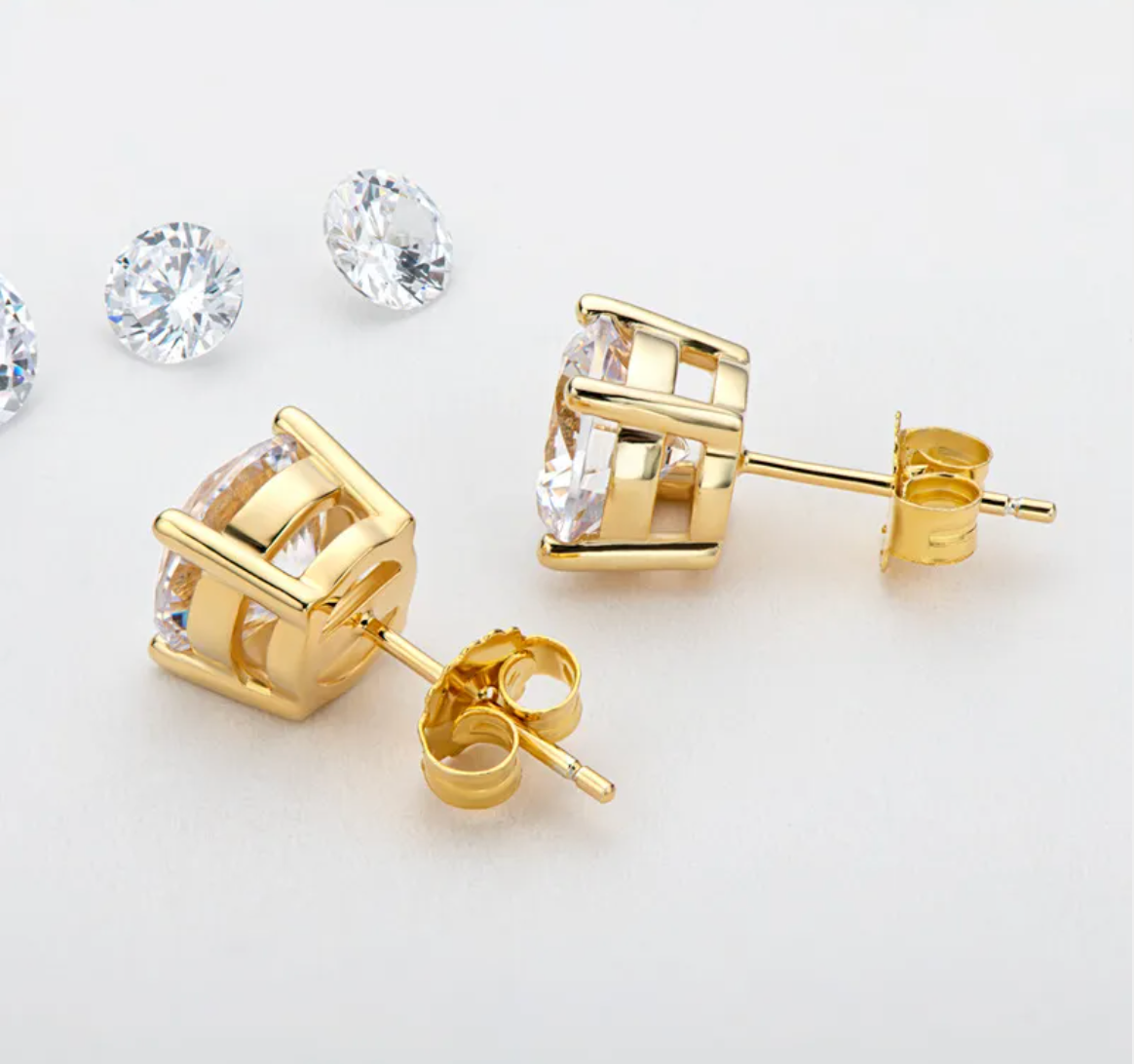 Moissanite Stud Earrings in 925 Sterling Silver