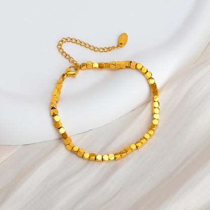 18K Gold Small Square Bracelet