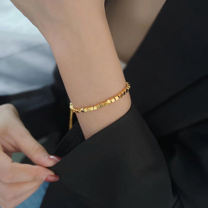 18K Gold Small Square Bracelet