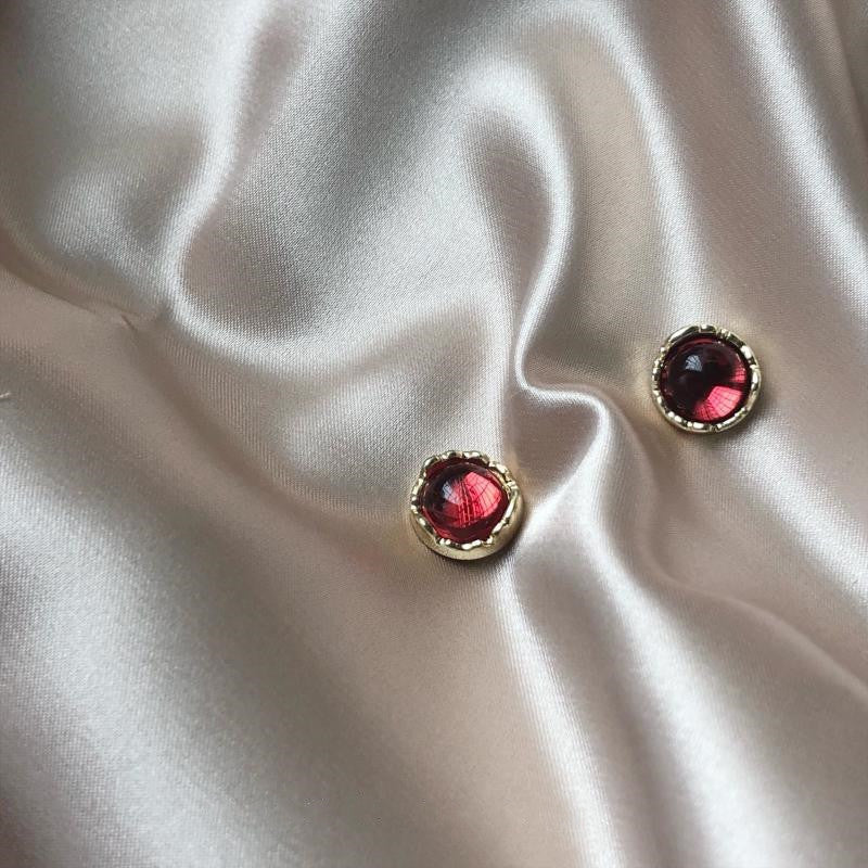 Raspberry Red Vintage Ear Clips