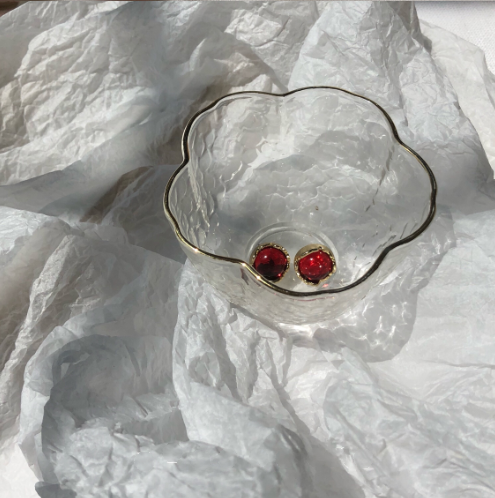 Raspberry Red Vintage Ear Clips