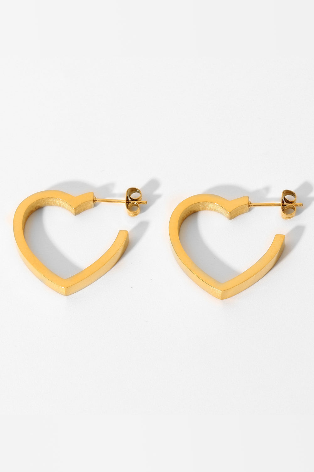 Gold Heart Hoop Earrings