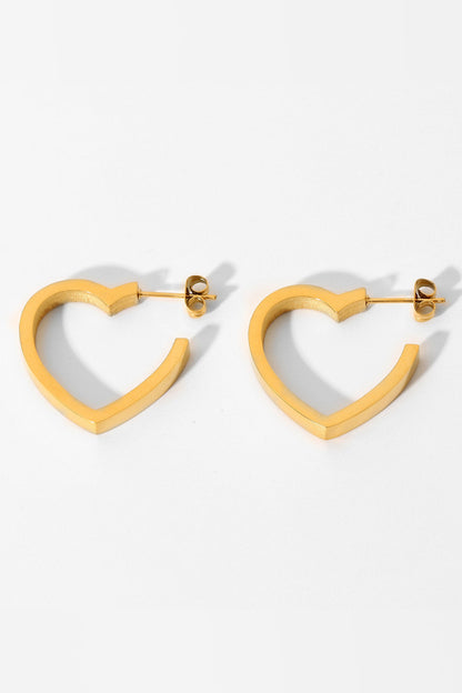 Gold Heart Hoop Earrings