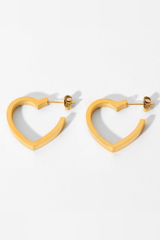 Gold Heart Hoop Earrings