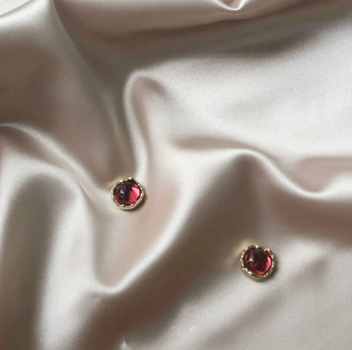 Raspberry Red Vintage Ear Clips