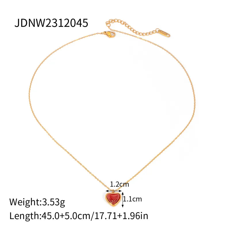 18K Gold Heart Jewelry Set